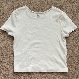 White Cropped Tee